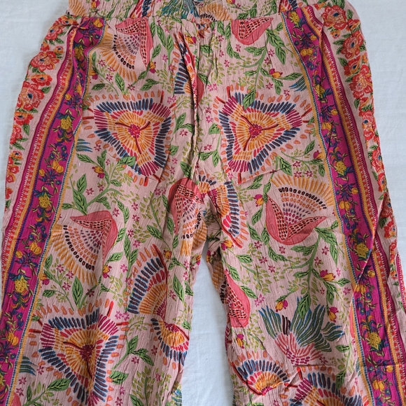 Cynthia Rowley Floral Straight-Leg Pants in Pink, Green, Orange - Picture 2 of 5